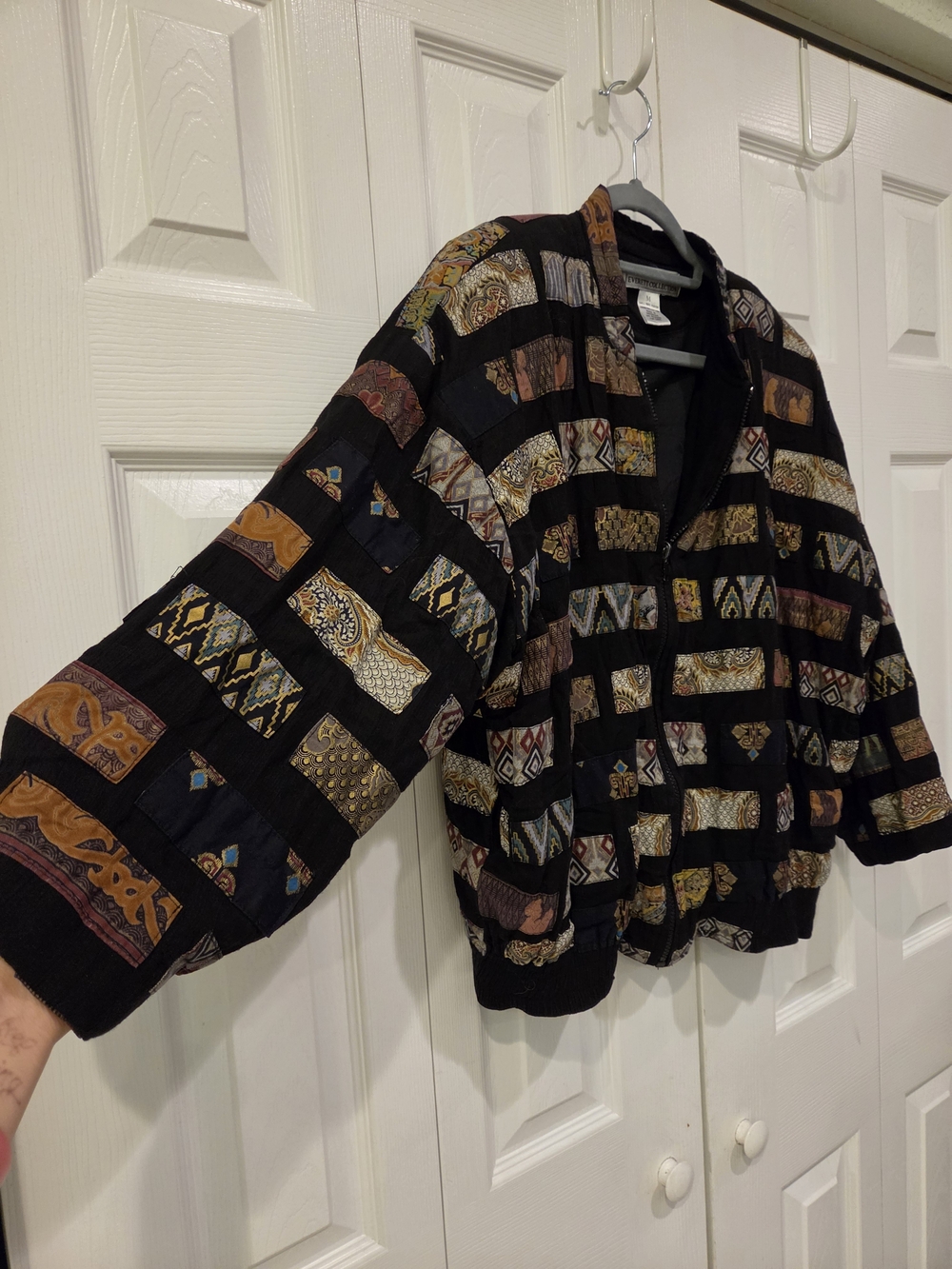 Vintage Late 80s Early 90s Patchwork Bomber Jacket - Picture 3 of 6
